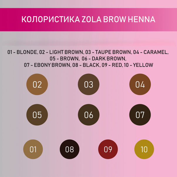Хна для бровей (корректор) темно-коричневая Dark Brown 06 Zola 5 г - изображение 7