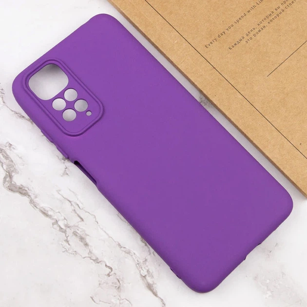 Чехол TPU GETMAN Liquid Silk Full Camera для Xiaomi Redmi Note 11 (Global) / Note 11S Фиолетовый / Purple - изображение 4