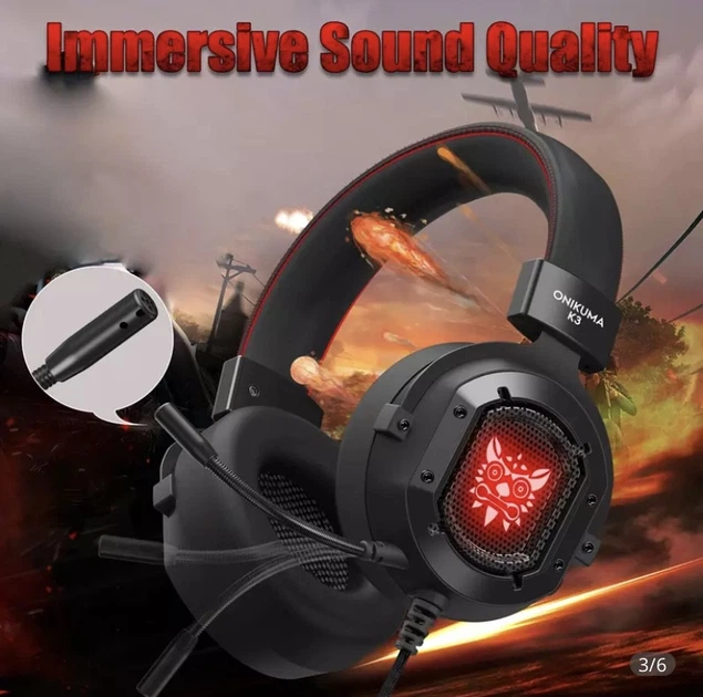Наушники компьютерные с микрофоном ONIKUMA K3 Black - изображение 3