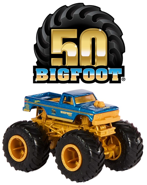 Zestaw do zabawy Hot Wheels Monster Trucks Bigfoot 50 rocznica Pętla Skok po trofeum JBX64 (194735266340) - obraz 8