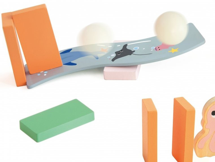 Zestaw drewniane domino Classic World układanka tor Montessori 100 elementów (6927049022203) - obraz 6
