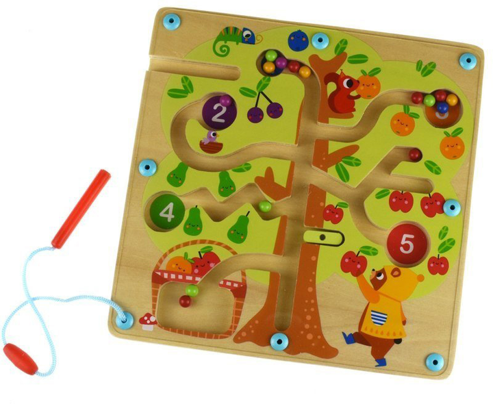 Магнітний лабіринт Tooky Toy Фруктове дерево для навчання рахуванню (6972633373810) - зображення 7