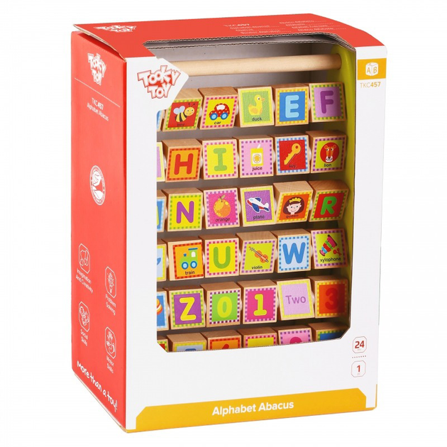 Alfabet Tooky Toy Abacus do nauki liter, cyfr, liczenia, sformułowania słów (6972633370208) - obraz 1