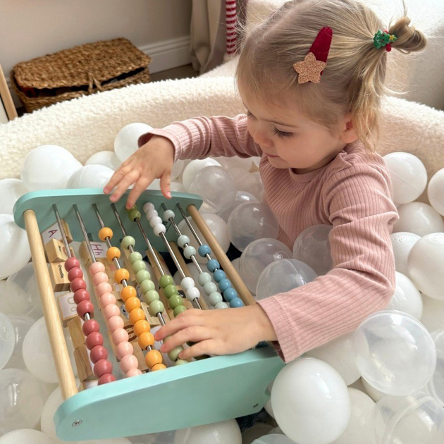 Двостороннє лічильне колесо Tooky Toy з алфавітом та картинками (6972633378198) - зображення 4