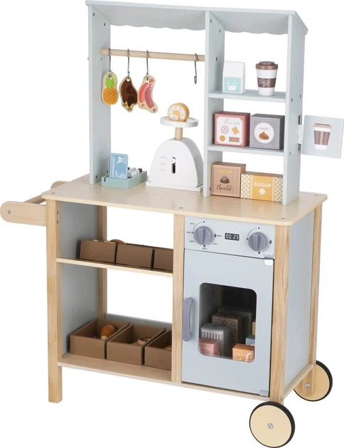 Дерев'яний набір Tooky Toy Продуктовий магазин з прилавком, духовкою, вагами, зчитувачем карток 73 деталі (6972633378129) - зображення 4