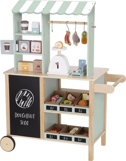 Дерев'яний набір Tooky Toy Продуктовий магазин з прилавком, духовкою, вагами, зчитувачем карток 73 деталі (6972633378129) - зображення 6