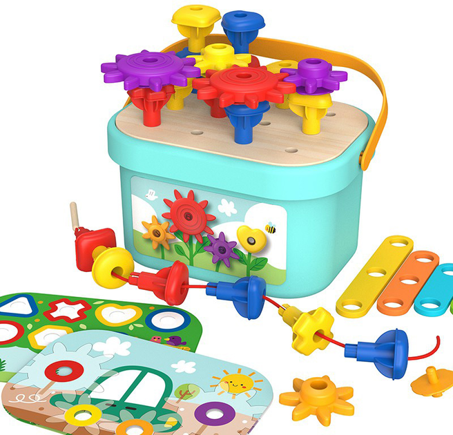 Набір пазлів Tooky Toy Монтессорі Кілочки в коробці 49 елементів (6972633378266) - зображення 3