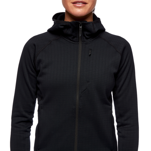 Флісова кофта Black Diamond Factor Hoody жіноча Black M чорна - Фото 6 Флісова кофта Black Diamond Factor Hoody жіноча Black M чорна - изображение 6