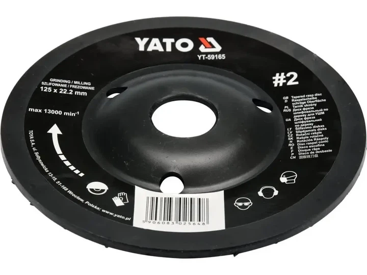 Диск-фреза шлифовальный по дереву и алюминию 125 мм YATO YT-59165 - изображение 3