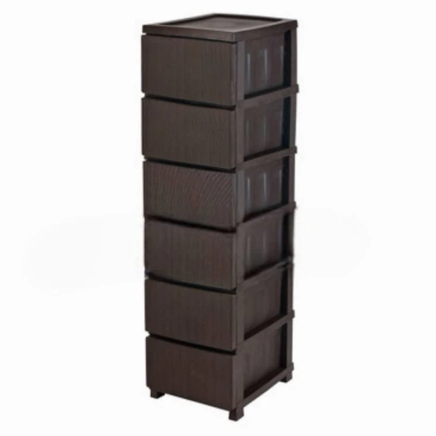 Комод Efe plastics пластиковый R-Plastic на 6 ярусов коричневый - Фото 1 Комод Efe plastics пластиковый R-Plastic на 6 ярусов коричневый - изображение 1