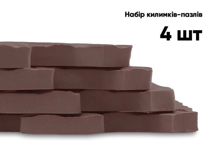 Татамі мат EasyFit SwallowTail 4 шт (60х60х1 см) пазл хвіст ластівки коричневий - изображение 4