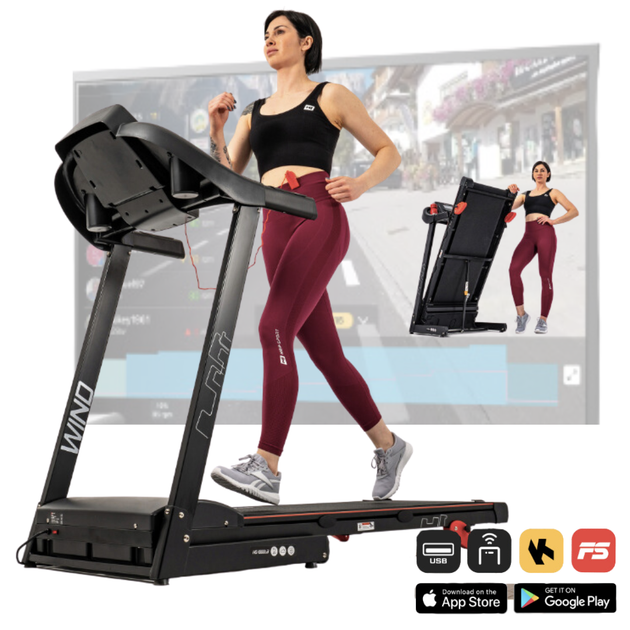 Электическая беговая дорожка Hop-Sport HS-1000LB Wind, Bluetooth, 12 программ, до 150 кг, до 14 км/ч - Фото 15 Электическая беговая дорожка Hop-Sport HS-1000LB Wind, Bluetooth, 12 программ, до 150 кг, до 14 км/ч - изображение 15