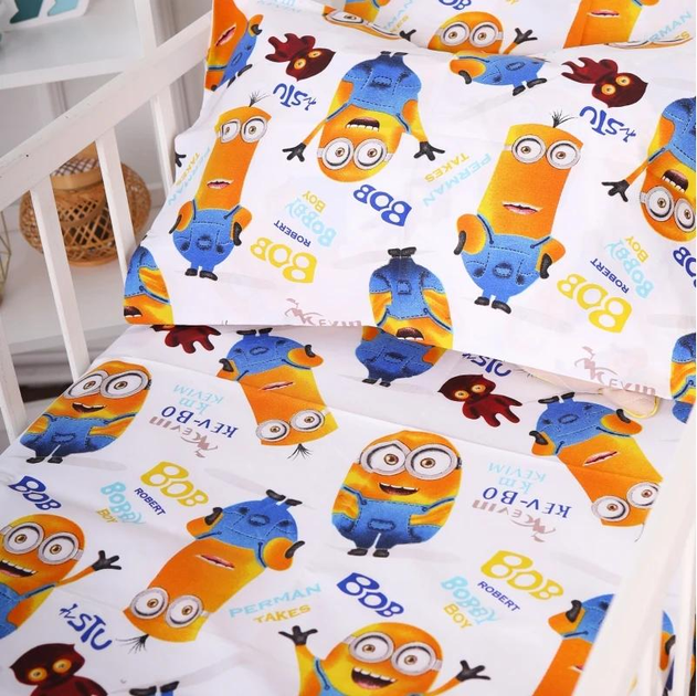 Акція на Простирадло MirSon Бязь 20-0036 Minions 200x220 см від Rozetka