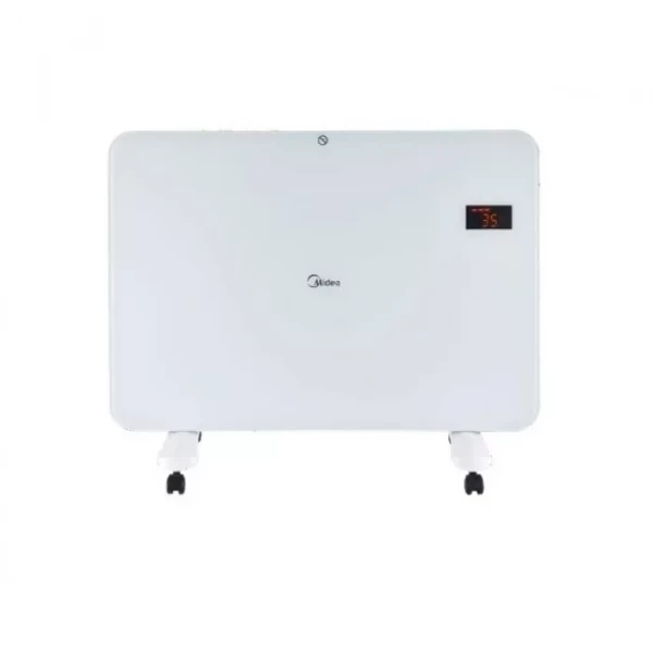 Конвектор Midea ndk15-15mr White, 2000w, настінний/підлоговий, закритий тип тену, площа обігріву 20 кв.м., зі скляною панеллю, 24 год. таймер, пульт керування, ніжки в комплекті - Фото 2 Конвектор Midea ndk15-15mr White, 2000w, настінний/підлоговий, закритий тип тену, площа обігріву 20 кв.м., зі скляною панеллю, 24 год. таймер, пульт керування, ніжки в комплекті - зображення 2