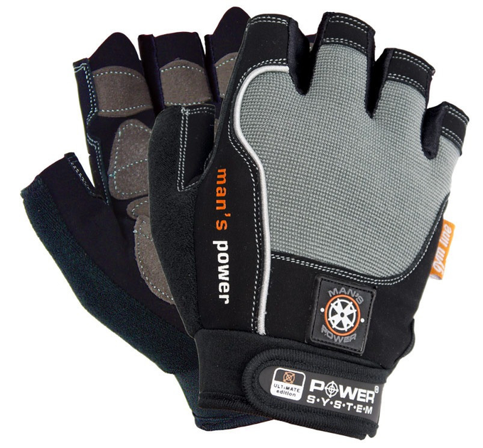 Рукавички для фітнесу Power System PS-2580 Man’s Power Black/Grey XL ...