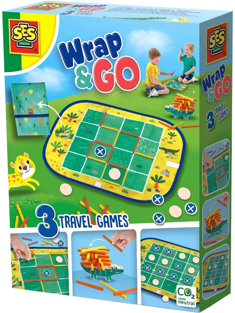 Настільна гра Ses Creative Ігри для подорожей Wrap Go 3 в 1 (8710341022358) - зображення 1