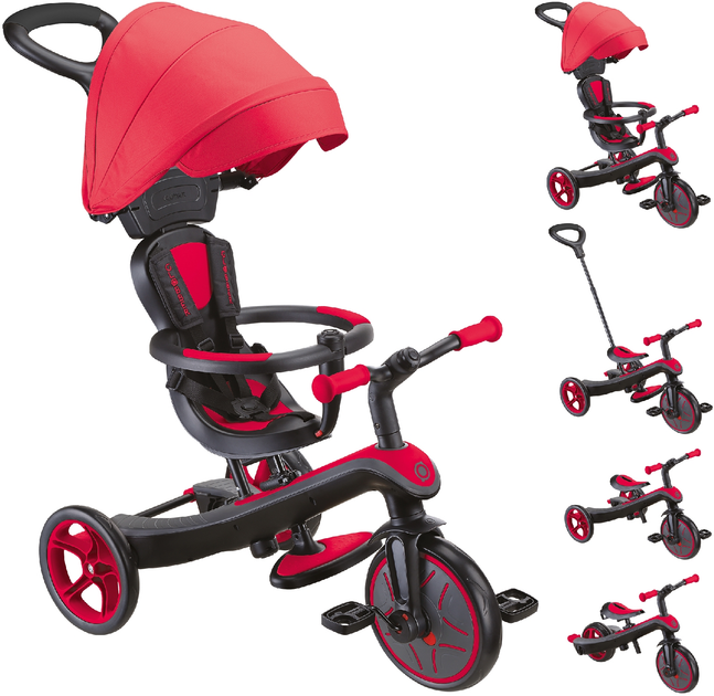 Велосипед дитячий триколісний Globber Explorer Trike 4 в 1 Червоний (634-102) - зображення 4
