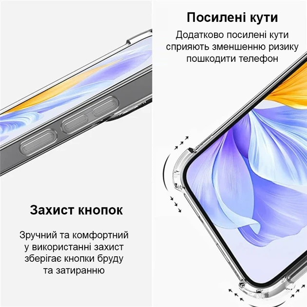 Протиударний силіконовий чохол Anti Shock для Oppo A3x Прозорий (64705) - Фото 3 Протиударний силіконовий чохол Anti Shock для Oppo A3x Прозорий (64705) - изображение 3
