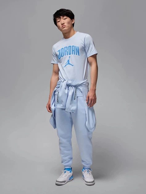 Футболка хлопковая длинная мужская Nike JORDAN CITY 88 CREW HQ0009-407 S Светло-голубая (0197859028696) - изображение 3