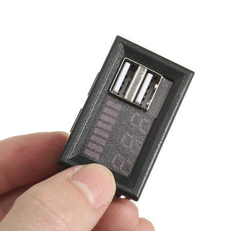Індикатор заряду акумулятора, вольтметр 12В, 2xUSB, LED-дисплей, для авто та мотоцикла - зображення 4