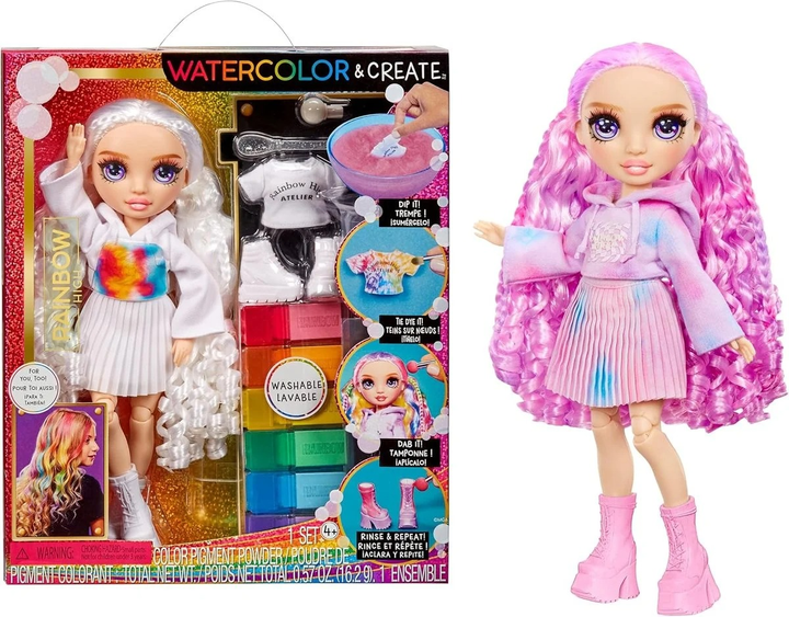 Лялька MGA Entertainment Rainbow High Watercolor & Create Лялька з фіолетовими очами (0035051507581) - зображення 1