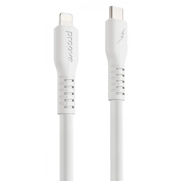 Кабель Proove Eternal Type-C to Lightning 27W (2m) white - Фото 1 Кабель Proove Eternal Type-C to Lightning 27W (2m) white - изображение 1