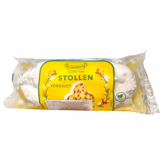 Різдвяний кекс штоллен Kuchenmeister Stollen з родзинками 500 г (0004 ...