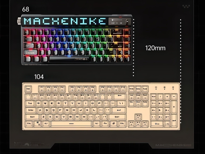 Клавиатура Machenike KT68 Smart Screen с комбинированным