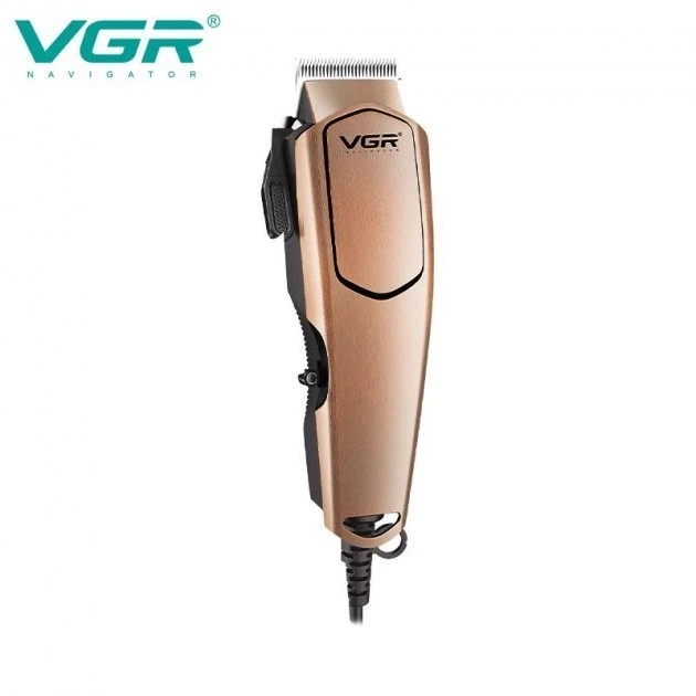 Професійна дротова машинка для стрижки VGR V-131 Pro Коричнева + Ножиці та Гребінець - зображення 3