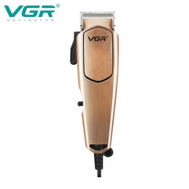 Професійна дротова машинка для стрижки VGR V-131 Pro Коричнева + Ножиці та Гребінець - зображення 8