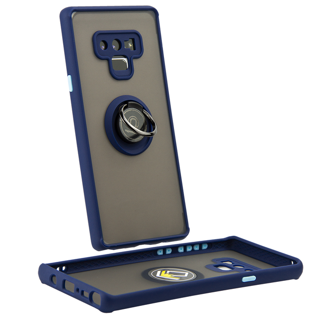 Чехол Fiji Colorframe для Samsung Galaxy Note 9 (N960) матовый бампер с кольцом подставкой Dark Blue - Фото 2 Чехол Fiji Colorframe для Samsung Galaxy Note 9 (N960) матовый бампер с кольцом подставкой Dark Blue - изображение 2