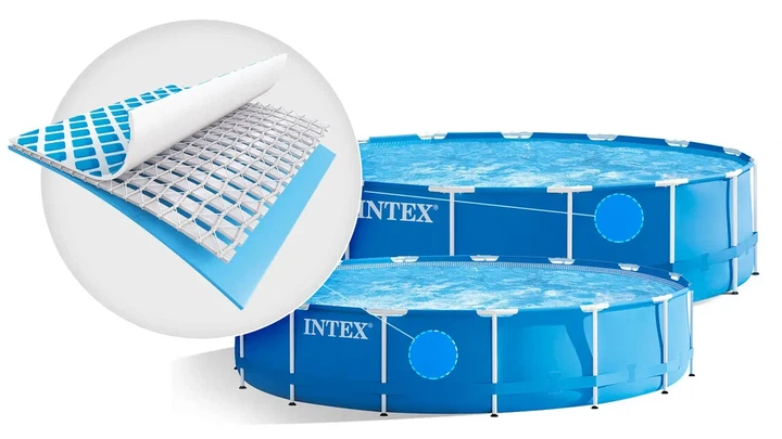 Бассейн круглый каркасный прочный Intex 28210 с сливным клапаном 366х76 см на 6503 л синий - изображение 5
