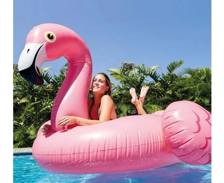 Надувной плотик Intex Фламинго для плавания и отдыха на воде 147x140x94 см (57558) - изображение 2