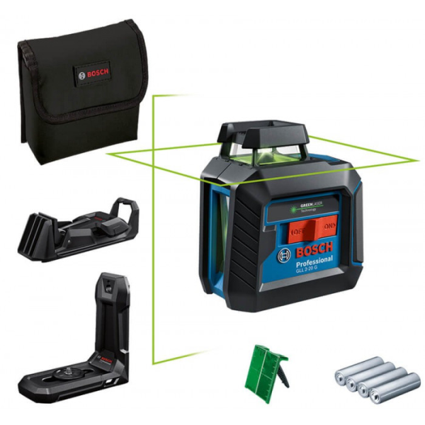 Нівелір лазерний Bosch GLL 2-20 G Professional (10 м) (0601065000) - Фото 1 Нівелір лазерний Bosch GLL 2-20 G Professional (10 м) (0601065000) - изображение 1