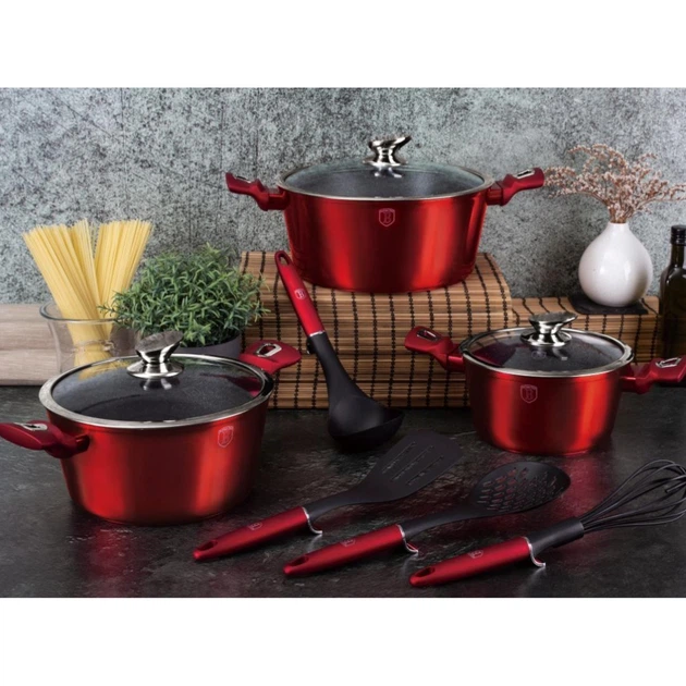 Набор посуды из 10 предметов Berlinger Haus Metallic Line Burgundy Edition (BH-6150) - изображение 3