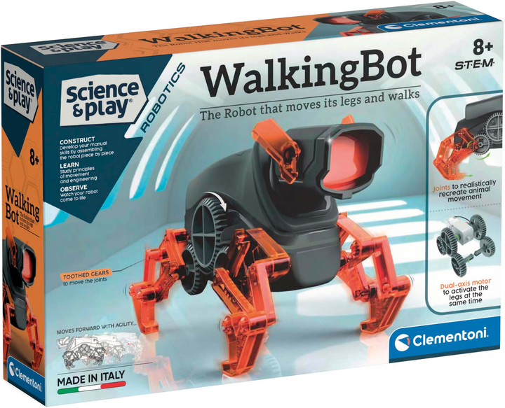 Іграшка робот-конструктор Clementoni Science & Play WalkingBot 40 деталей (75039) (8005125750399) - зображення 2