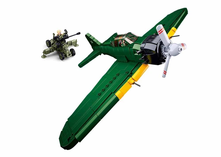 Конструктор блочный Sluban Истребитель Mitsubishi A6M Zero 560 деталей 2 фигурки M38-B1108 - Фото 2 Конструктор блочный Sluban Истребитель Mitsubishi A6M Zero 560 деталей 2 фигурки M38-B1108 - изображение 2