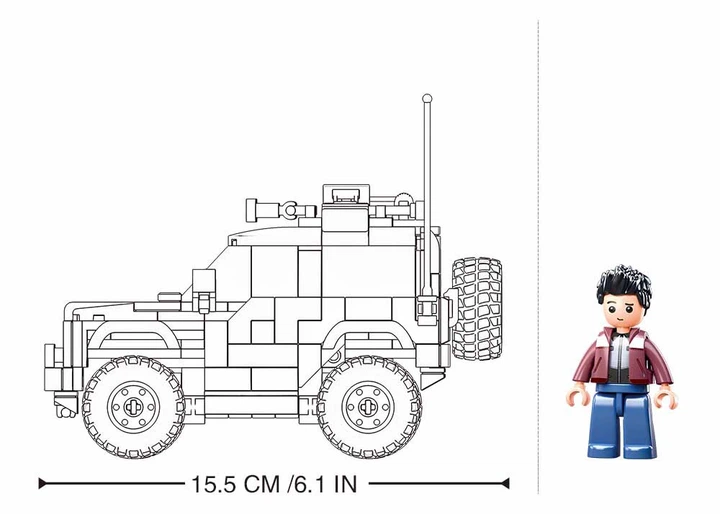 Конструктор блочный Sluban Джип SUV оранжевый 302 детали 1 фигурка M38-B1013 - изображение 5