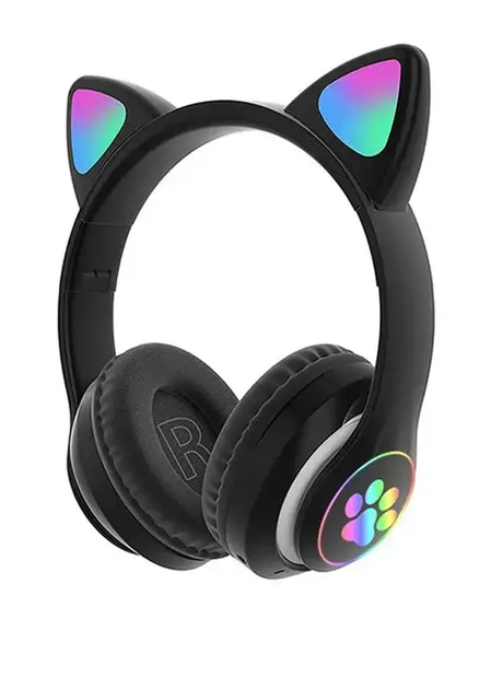 Навушники бездротові Bluetooth з таба лапкою, мікрофоном та кольоровим підсвічуванням, Чорні BZB-23 (L) - Фото 4 Навушники бездротові Bluetooth з таба лапкою, мікрофоном та кольоровим підсвічуванням, Чорні BZB-23 (L) - зображення 4