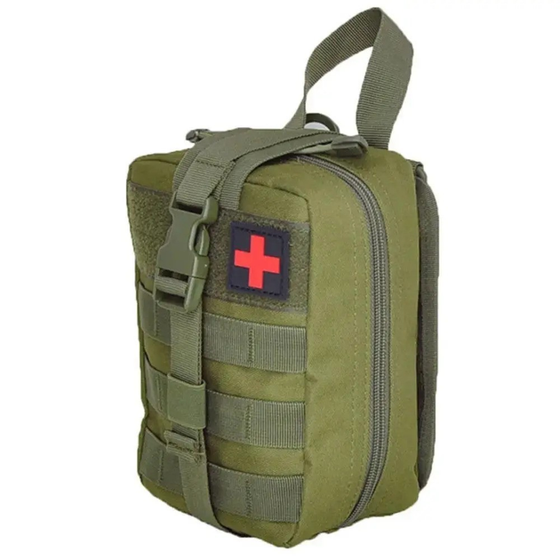 Армійська тактична військова аптечка Оксфорд 800D швидке скидання MOLLE, підсумок 2.7л для медикаментів Олива - зображення 4