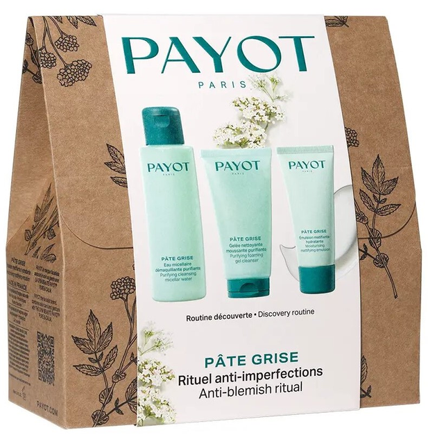 Zestaw upominkowy Payot Pate Grise Ritual Żel oczyszczający 50 ml + Emulsja nawilżająca 30 ml + Woda micelarna 100 ml (3390150590818) - obraz 1