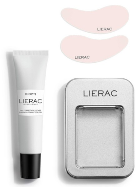 Zestaw Lierac Diopti Żel pod oczy korygujący obrzęki 15 ml + Płatki pod oczy (3701436927639) - obraz 3
