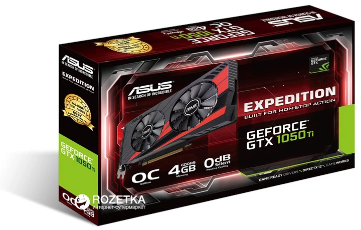 Видеокарта Asus PCI-Ex GeForce GTX 1050 Ti Expedition OC 4GB GDDR5