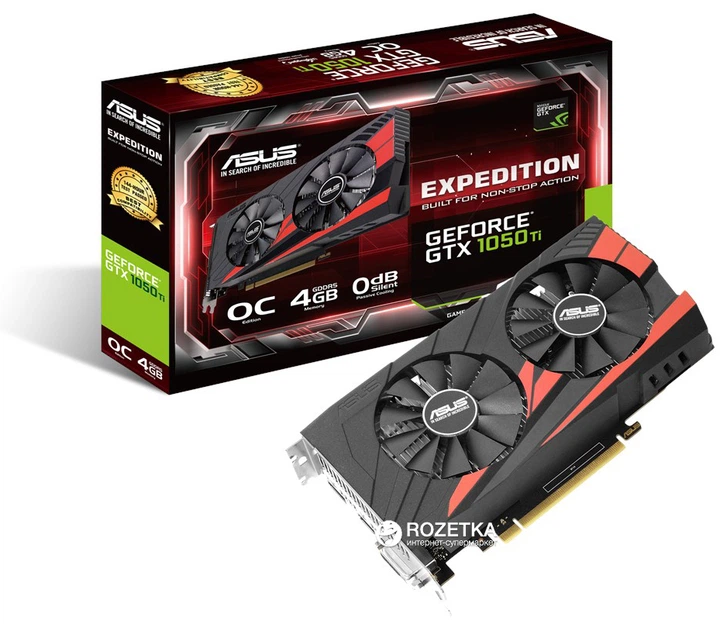 Видеокарта Asus PCI-Ex GeForce GTX 1050 Ti Expedition OC 4GB GDDR5