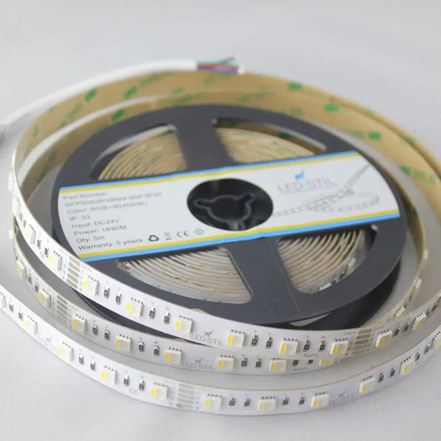 LED лента LED-STIL RGB+W (4000K), 18 W, 5050, 60 ШТ., IP33, 24V, 1100 ЛМ - изображение 6