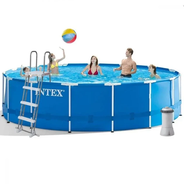 Каркасный круглый бассейн Intex 457х122 см 16805 л синий (28242) - изображение 2