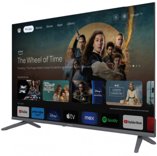 Телевизор AIWA 43GO70804UHD 43'' UHD DLED T2 Google TV 2 x 10W Dolby Digital HDMI Wi-Fi VESA 200x100 Black (43GO70804UHD) - Фото 2 Телевизор AIWA 43GO70804UHD 43'' UHD DLED T2 Google TV 2 x 10W Dolby Digital HDMI Wi-Fi VESA 200x100 Black (43GO70804UHD) - изображение 2