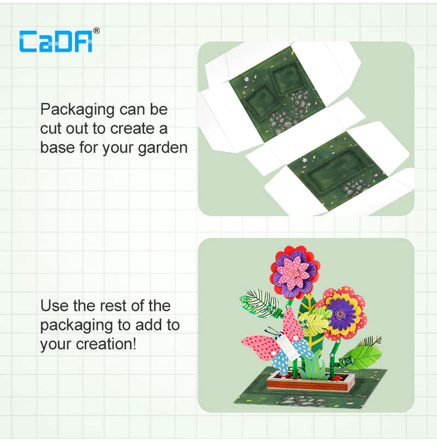 Конструктор Cada Flower Garden Multicoloured 230 предметів (6948061927772) - зображення 8