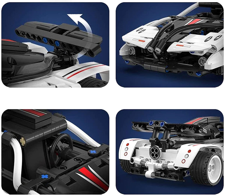 Klocki Cada ZWind Sports Car Biało-czarny 321 elementów (6948061927369) - obraz 6