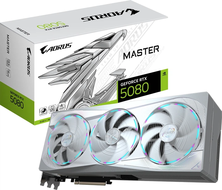 Відеокарта Gigabyte PCI-Ex GeForce RTX 5080 Aorus Master Ice 16GB GDDR7 (256bit) (2805/30000) (HDMI, 3 x DisplayPort) (GV-N5080AORUSM ICE-16GD) - зображення 10